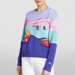 Polo Ralph Lauren Scenic Graphic Crewneck Sweater Junior XXL or Ladies Large